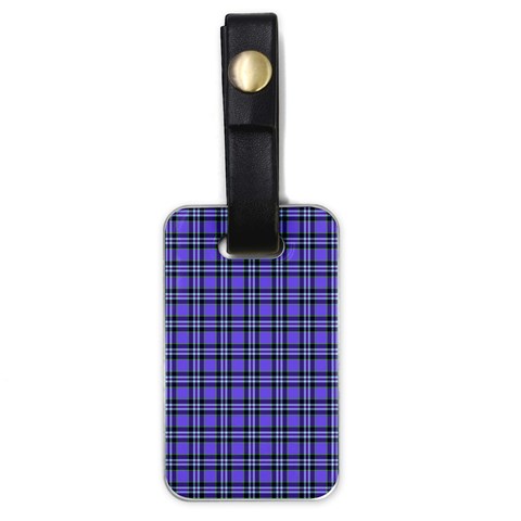 Blue Tartan Plaid 1 Luggage Tag (one side) from ArtsNow.com Front