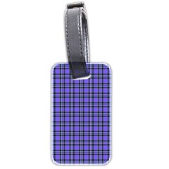 Blue Tartan Plaid 1 Luggage Tag (two sides) from ArtsNow.com Front