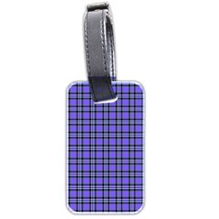 Blue Tartan Plaid 1 Luggage Tag (two sides) from ArtsNow.com Back