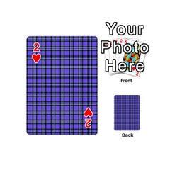 Blue Tartan Plaid 1 Playing Cards 54 Designs (Mini) from ArtsNow.com Front - Heart2