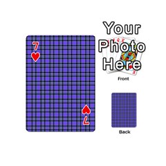 Blue Tartan Plaid 1 Playing Cards 54 Designs (Mini) from ArtsNow.com Front - Heart7