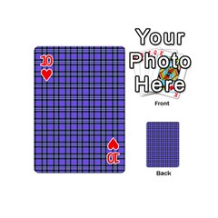 Blue Tartan Plaid 1 Playing Cards 54 Designs (Mini) from ArtsNow.com Front - Heart10