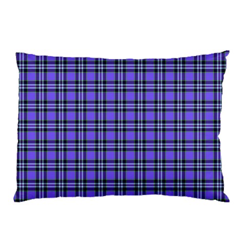 Blue Tartan Plaid 1 Pillow Case (Two Sides) from ArtsNow.com Front