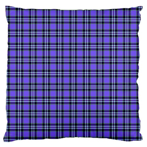 Blue Tartan Plaid 1 Large Cushion Case (One Side) from ArtsNow.com Front