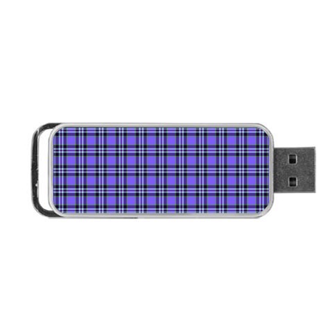 Blue Tartan Plaid 1 Portable USB Flash (One Side) from ArtsNow.com Front