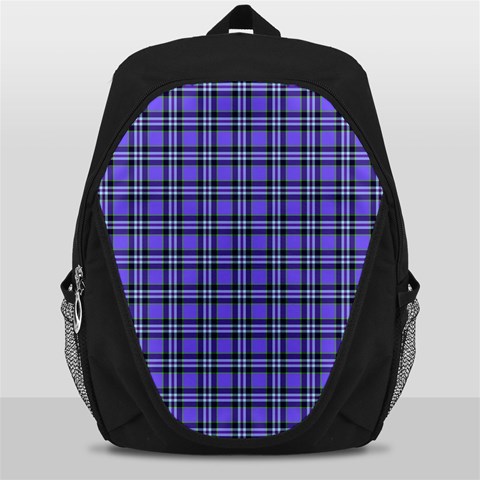 Blue Tartan Plaid 1 Backpack Bag from ArtsNow.com Front