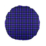 Blue Tartan Plaid 1 Standard 15  Premium Round Cushions