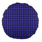 Blue Tartan Plaid 1 Large 18  Premium Round Cushions