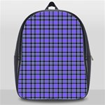 Blue Tartan Plaid 1 School Bag (XL)