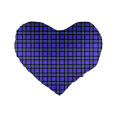 Blue Tartan Plaid 1 Standard 16  Premium Heart Shape Cushions from ArtsNow.com Front