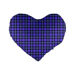 Blue Tartan Plaid 1 Standard 16  Premium Heart Shape Cushions