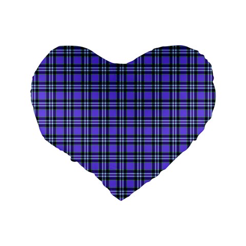 Blue Tartan Plaid 1 Standard 16  Premium Heart Shape Cushions from ArtsNow.com Back