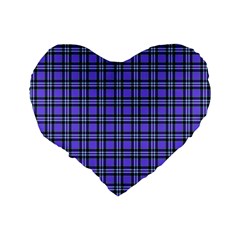 Blue Tartan Plaid 1 Standard 16  Premium Heart Shape Cushions from ArtsNow.com Back