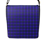 Blue Tartan Plaid 1 Flap Closure Messenger Bag (L)