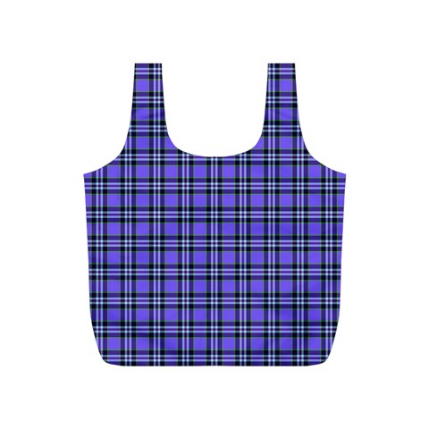 Blue Tartan Plaid 1 Full Print Recycle Bag (S) from ArtsNow.com Front