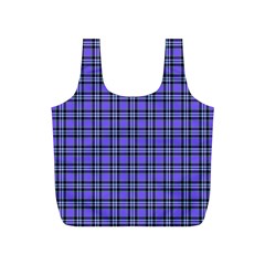 Blue Tartan Plaid 1 Full Print Recycle Bag (S) from ArtsNow.com Back