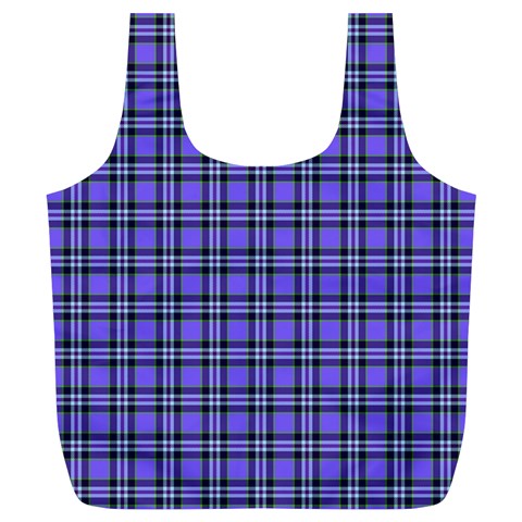 Blue Tartan Plaid 1 Full Print Recycle Bag (XL) from ArtsNow.com Back