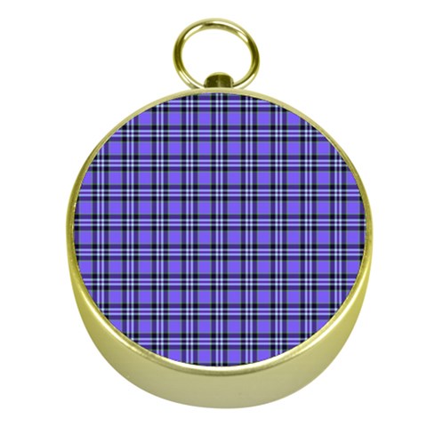 Blue Tartan Plaid 1 Gold Compasses from ArtsNow.com Front