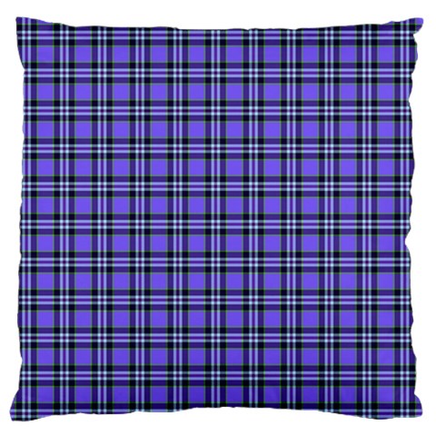 Blue Tartan Plaid 1 Large Premium Plush Fleece Cushion Case (One Side) from ArtsNow.com Front