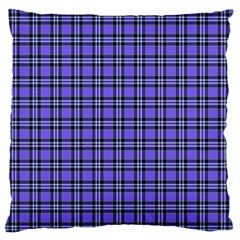 Blue Tartan Plaid 1 Large Premium Plush Fleece Cushion Case (Two Sides) from ArtsNow.com Front