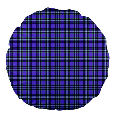 Blue Tartan Plaid 1 Large 18  Premium Flano Round Cushions from ArtsNow.com Front