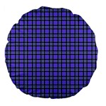 Blue Tartan Plaid 1 Large 18  Premium Flano Round Cushions