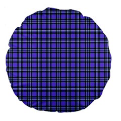 Blue Tartan Plaid 1 Large 18  Premium Flano Round Cushions from ArtsNow.com Back