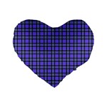 Blue Tartan Plaid 1 Standard 16  Premium Flano Heart Shape Cushions