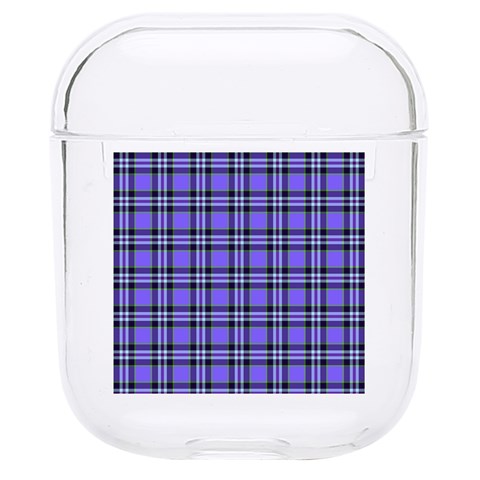 Blue Tartan Plaid 1 Hard PC AirPods 1/2 Case from ArtsNow.com Front