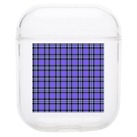 Blue Tartan Plaid 1 Soft TPU AirPods 1/2 Case from ArtsNow.com Front