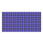 Blue Tartan Plaid 1 Satin Shawl 45  x 80 