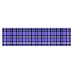 Blue Tartan Plaid 1 Oblong Satin Scarf (16  x 60 )