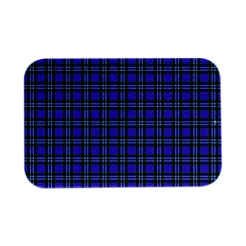 Blue Tartan Plaid 1 Open Lid Metal Box (Silver)   from ArtsNow.com Front