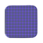 Blue Tartan Plaid 1 Square Metal Box (Black)