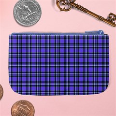 Blue Tartan Plaid 1 Large Coin Purse from ArtsNow.com Back