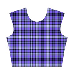 Blue Tartan Plaid 1 Cotton Crop Top from ArtsNow.com Front