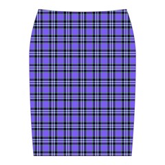 Blue Tartan Plaid 1 Midi Wrap Pencil Skirt from ArtsNow.com Back