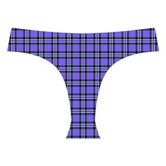 Blue Tartan Plaid 1 Cross Back Hipster Bikini Set from ArtsNow.com Front Under