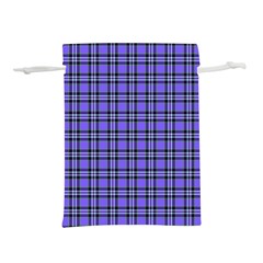 Blue Tartan Plaid 1 Lightweight Drawstring Pouch (S) from ArtsNow.com Front