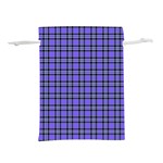 Blue Tartan Plaid 1 Lightweight Drawstring Pouch (S)