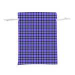 Blue Tartan Plaid 1 Lightweight Drawstring Pouch (L)