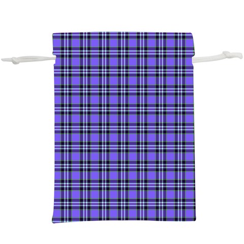 Blue Tartan Plaid 1 Lightweight Drawstring Pouch (XL) from ArtsNow.com Front