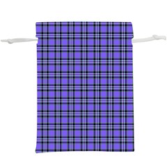 Blue Tartan Plaid 1 Lightweight Drawstring Pouch (XL) from ArtsNow.com Front