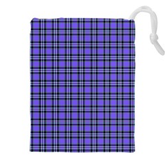 Blue Tartan Plaid 1 Drawstring Pouch (4XL) from ArtsNow.com Front