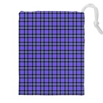 Blue Tartan Plaid 1 Drawstring Pouch (4XL)