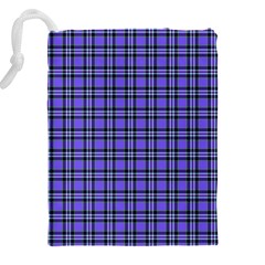 Blue Tartan Plaid 1 Drawstring Pouch (4XL) from ArtsNow.com Back