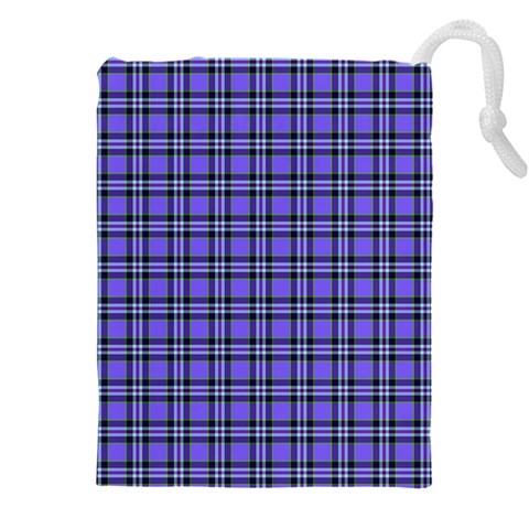 Blue Tartan Plaid 1 Drawstring Pouch (5XL) from ArtsNow.com Front