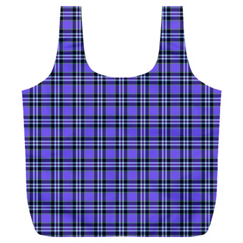 Blue Tartan Plaid 1 Full Print Recycle Bag (XXL) from ArtsNow.com Front