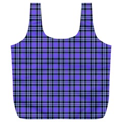 Blue Tartan Plaid 1 Full Print Recycle Bag (XXL) from ArtsNow.com Front