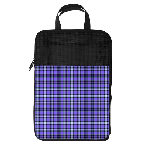 Blue Tartan Plaid 1 Foldable Shoe Storage Bag from ArtsNow.com Front